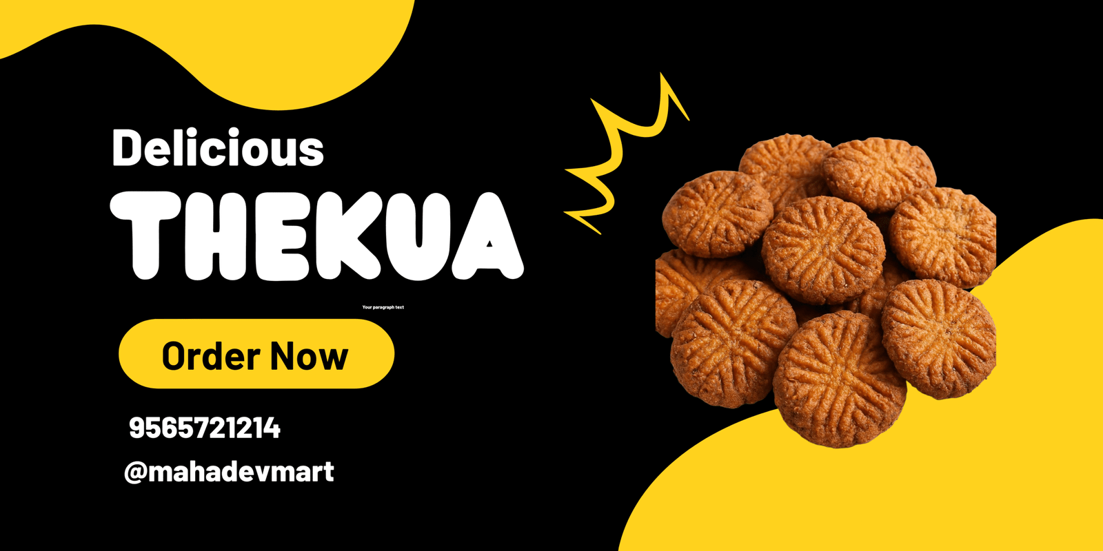 Black and Yellow Simple Minimalist Burger Promotion Banner